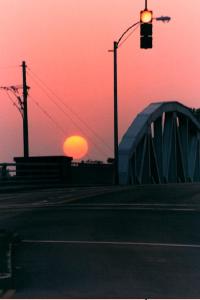 Sunset over the Ford Street bridge in Rochester, NY